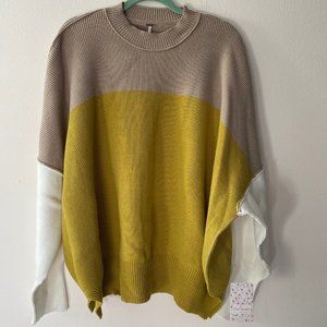 TAG REMOVED. Free People Easy Street Tunic Sweater - Lime Size Medium - EUC
